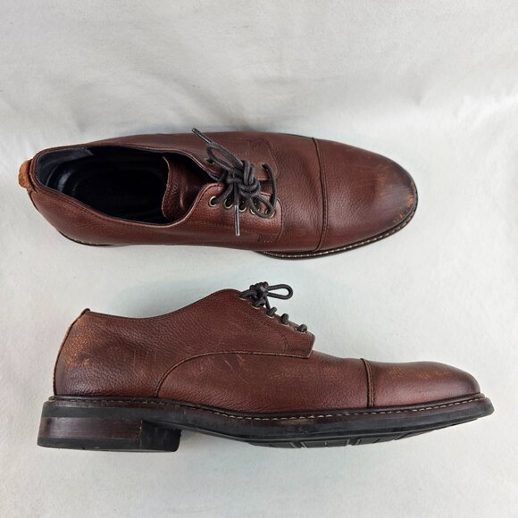 Cole Haan Mens 8M Brown Modern Essentials Leather Cap Toe Oxford Dress Shoes - Picture 1 of 12